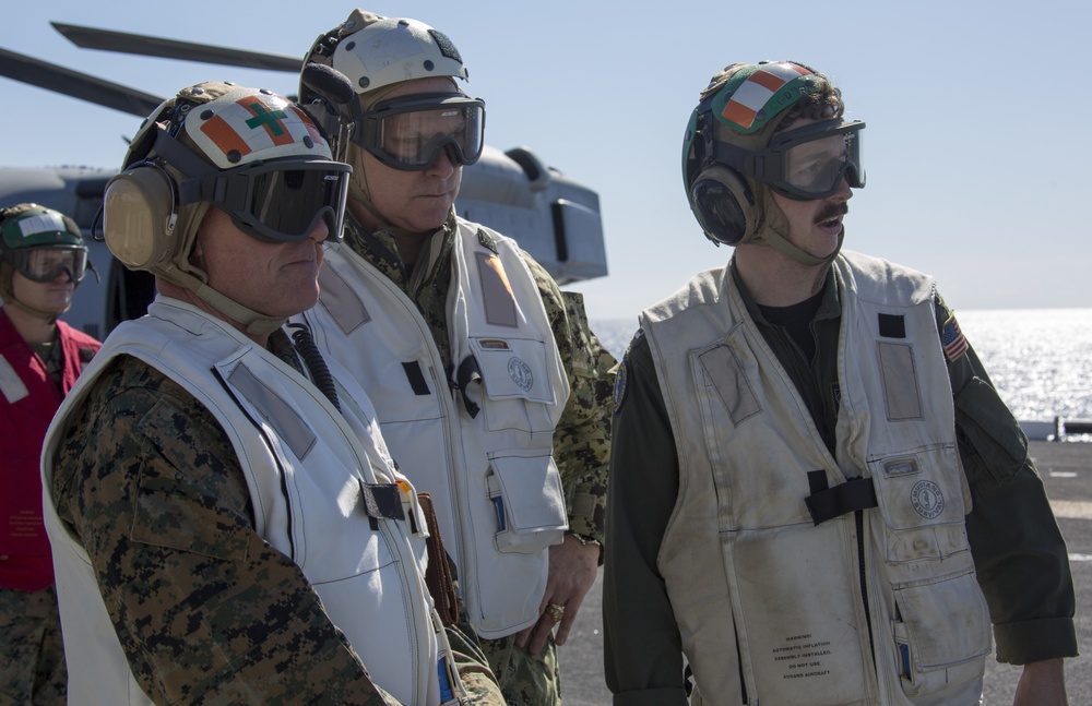 Lt. Gen. Robert F. Hedelund visits the USS Bataan