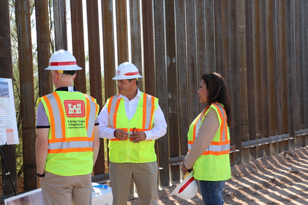 Rep. Adam Smith and Rep. Veronica Escobar visit with U.S. Army Corps of Engineers at project site in Columbus, N.M.