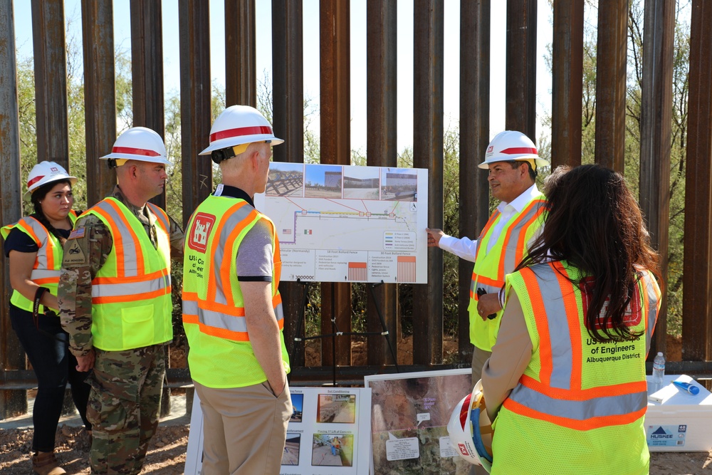 Rep. Adam Smith and Rep. Veronica Escobar visit El Paso barrier project site in Columbus, N.M.