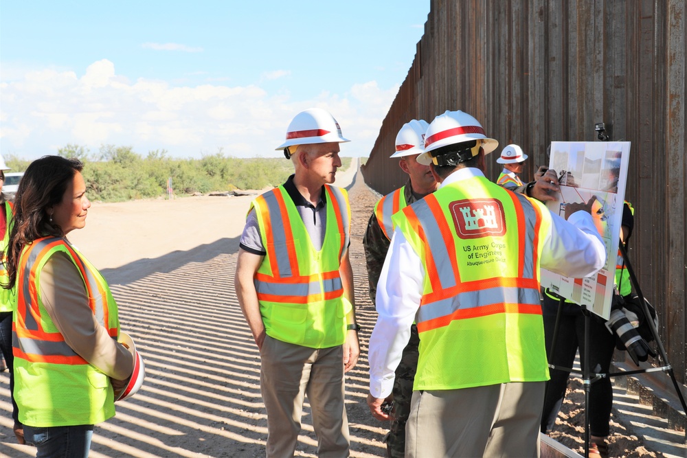 Rep. Adam Smith and Rep. Veronica Escobar visit El Paso barrier project site in Columbus, N.M.