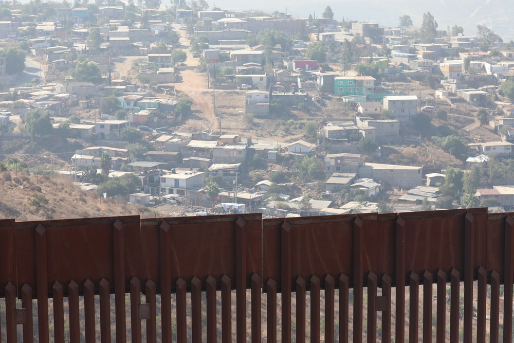 Task Force Barrier San Diego 4 project site  border barrier, facing south toward Mexico