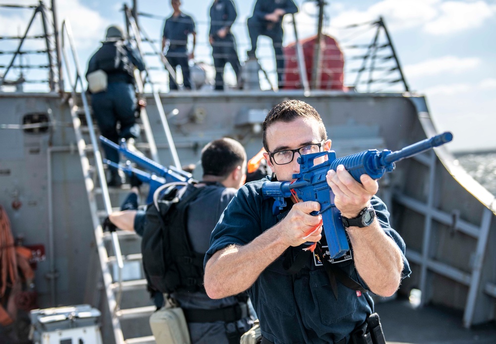 Sailors Aboard USS Milius (DDG 69) Participate in VBSS Training