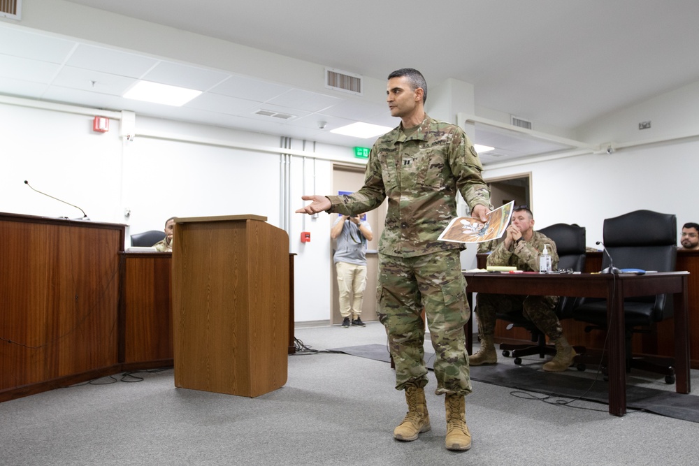 Capt. Kurt S. Abourched presents his case