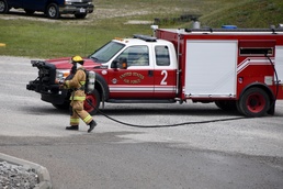 178 CES firefighters practice putting out airplane fires