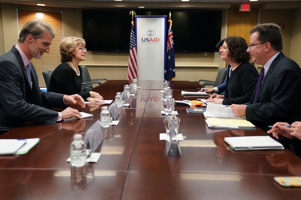 USAID Deputy Administrator Bonnie Glick meeting with Clare Walsh.