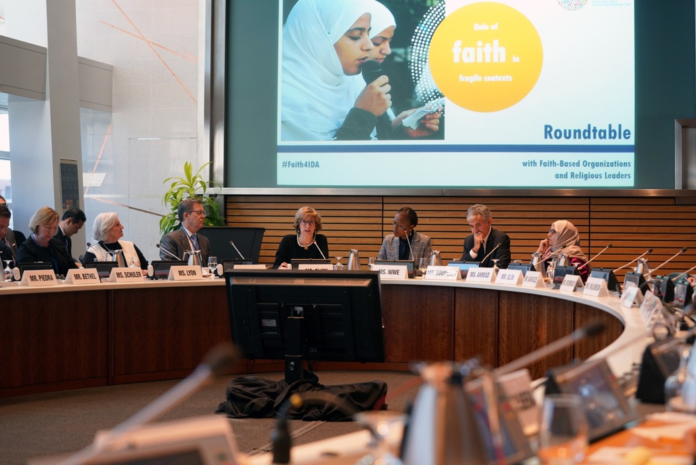 USAID Deputy Administrator Bonnie Glick at World Bank faith-based outreach panel.