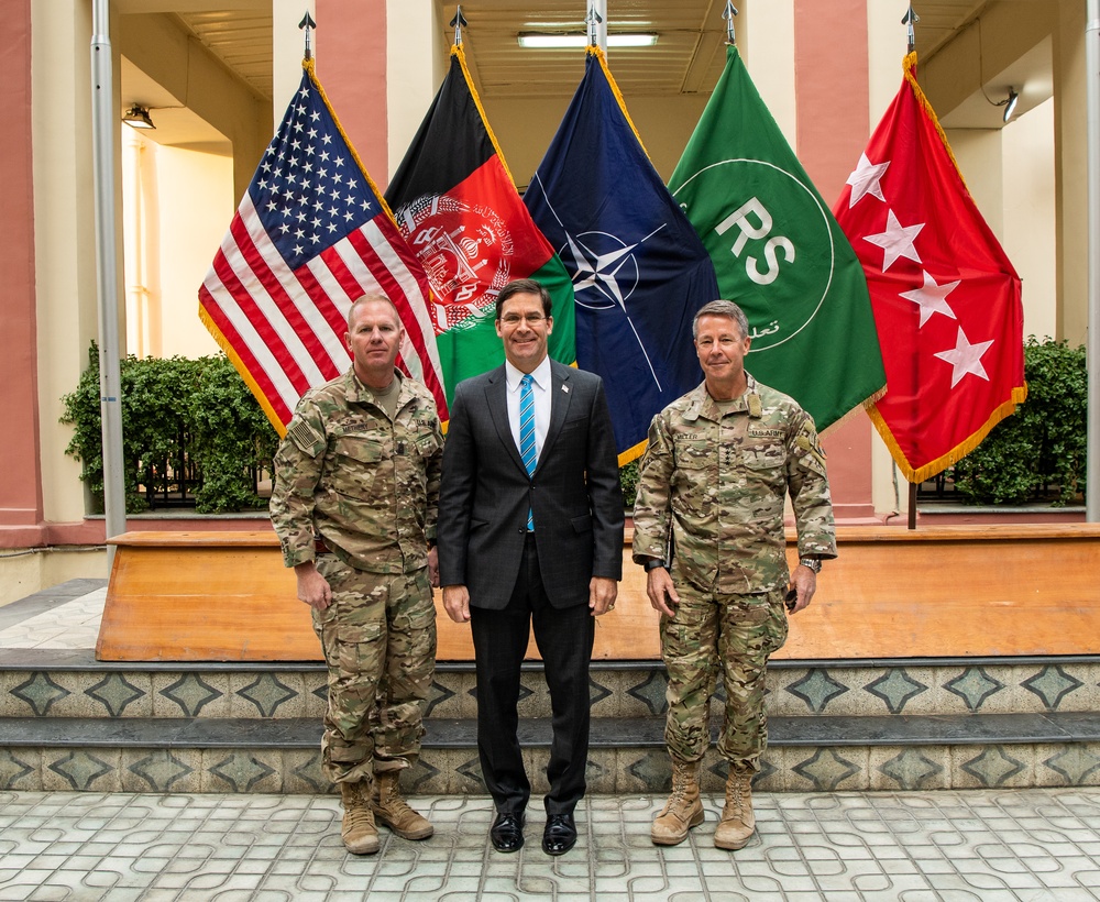 Defense Secretary Mark T. Esper meets Resolute Support Leadership