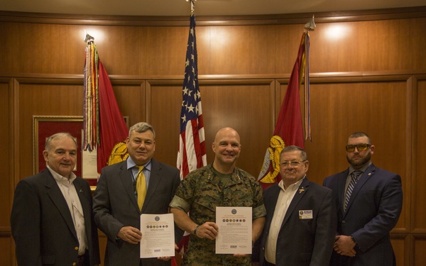 Lt. Gen. David G. Bellon signs the ESGR Statement of Support