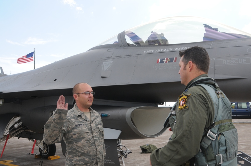 179th Fighter Squadron Reenlistment and Fini Flight