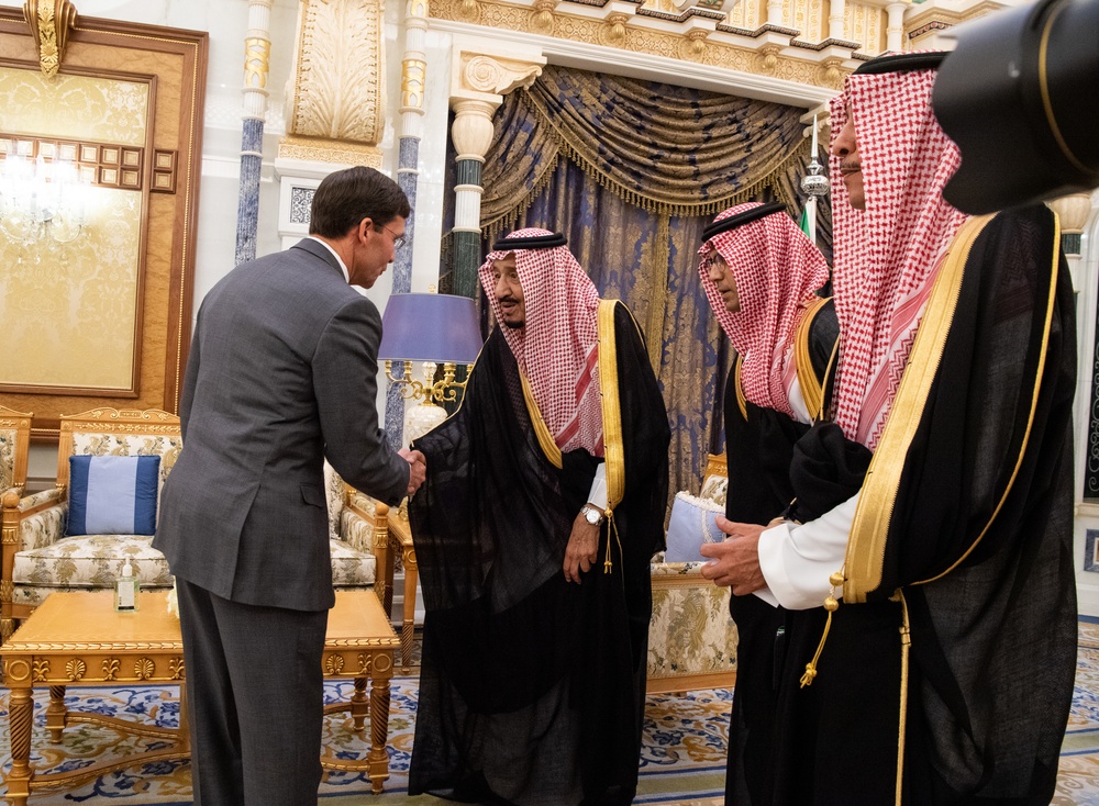 Defense Secretary Mark T. Esper meets with Saudi Arabia’s King Salman