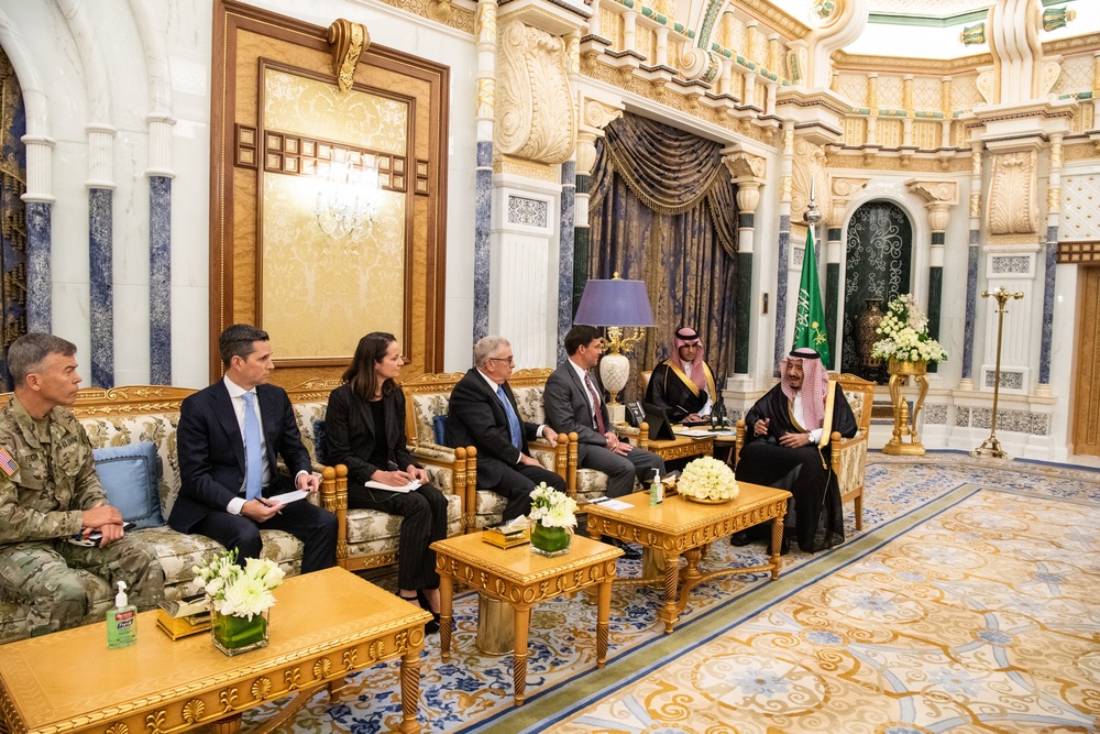 Defense Secretary Mark T. Esper meets with Saudi Arabia’s King Salman