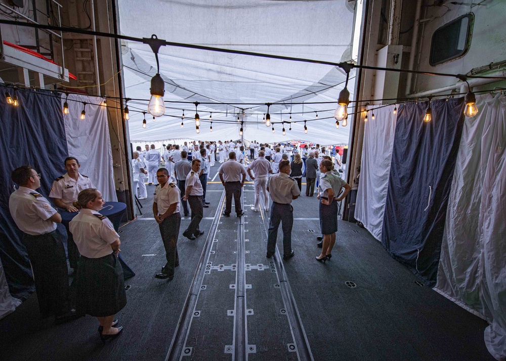 Allied Nations Attend a Reception Aboard HMCS Halifax