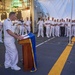 Rear Adm. Edward Cashman Delivers a Speech Aboard HMCS Halifax