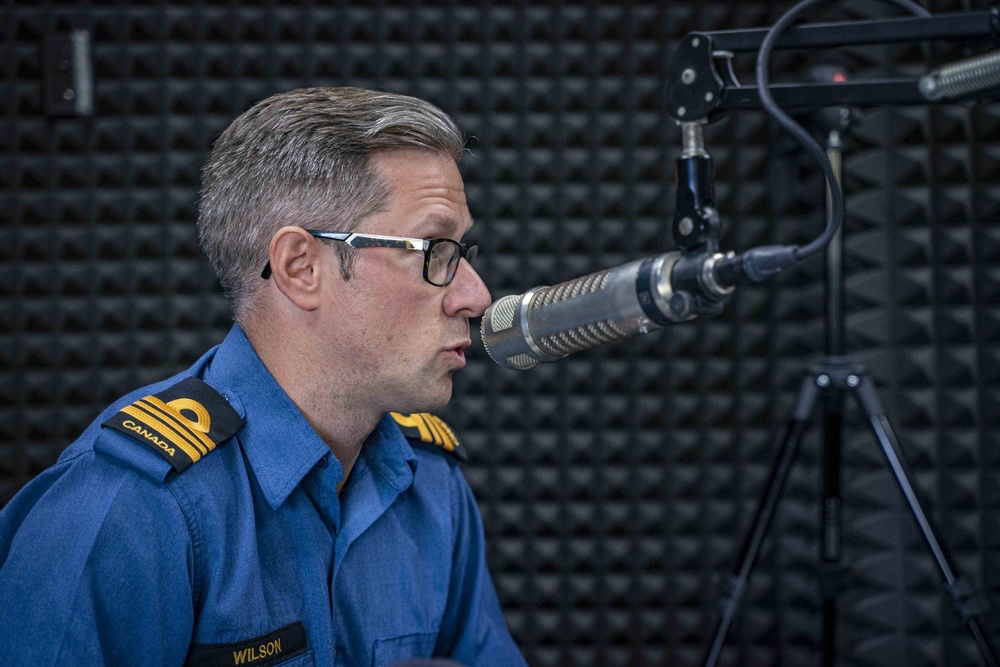 Lt. Cmdr Allan Wilson Conducts a Radio Interview