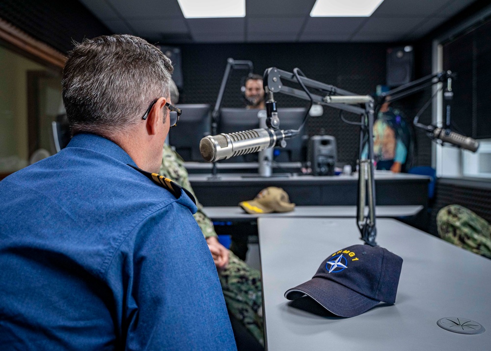 Lt. Cmdr. Allan Wilson Conducts a Radio Interview