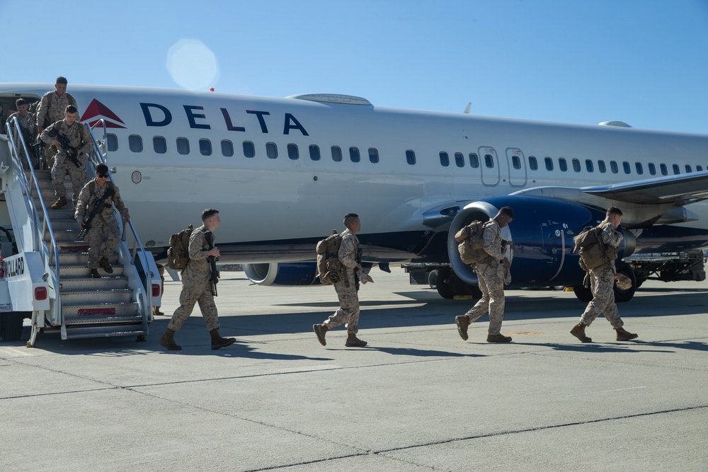 2d MARDIV Marines arrive in California for MWX