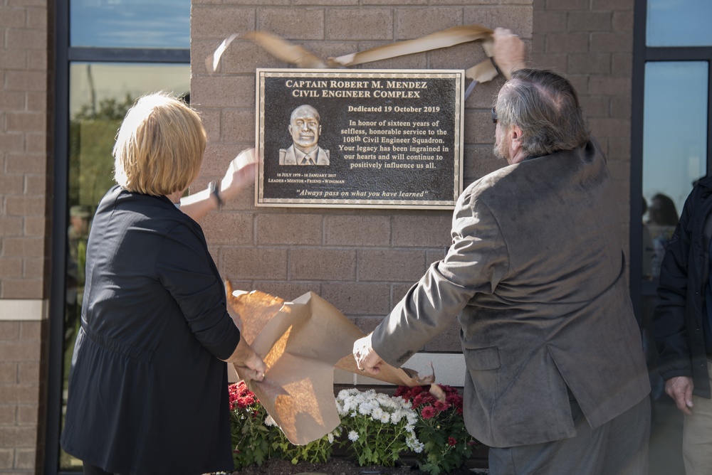 108 Civil Engineer Squadron building dedicated to Capt. Robert M. Mendez