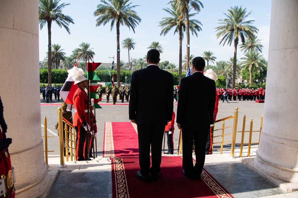 Defense Secretary Bilateral Ceremony with Iraq Defense Minister