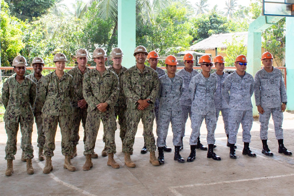 NMCB-5 attends the  Sama Sama Children's Learning Center groundbreaking ceremony at Kamuing Elementary School in Palawan, Philippines