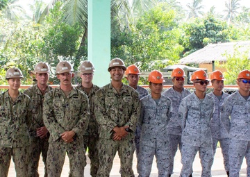 NMCB-5 attends the  Sama Sama Children's Learning Center groundbreaking ceremony at Kamuing Elementary School in Palawan, Philippines
