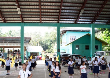 NMCB-5 attends the Sama Sama Children's Learning Center groundbreaking ceremony at Kamuing Elementary School in Palawan, Philippines