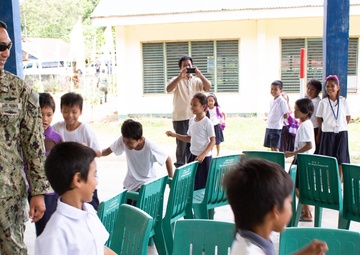 NMCB-5 attends the Sama Sama Children's Learning Center groundbreaking ceremony at Kamuing Elementary School in Palawan, Philippines