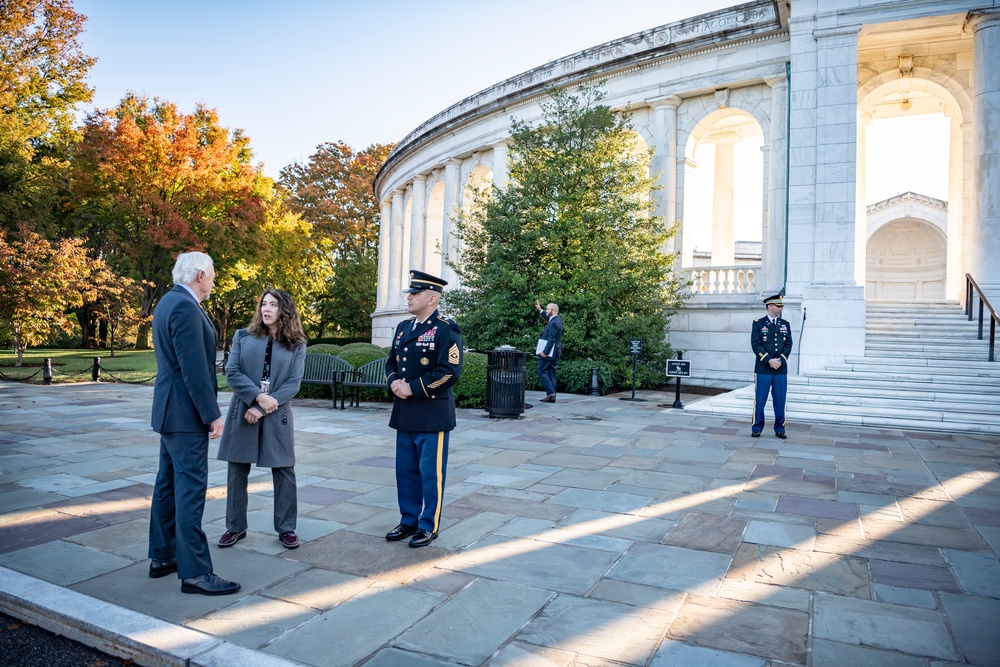 Jack Eaton, the Oldest Living Tomb Guard Sentinel at 100 years old, visits the Tomb of the Unknown Soldier at ANC