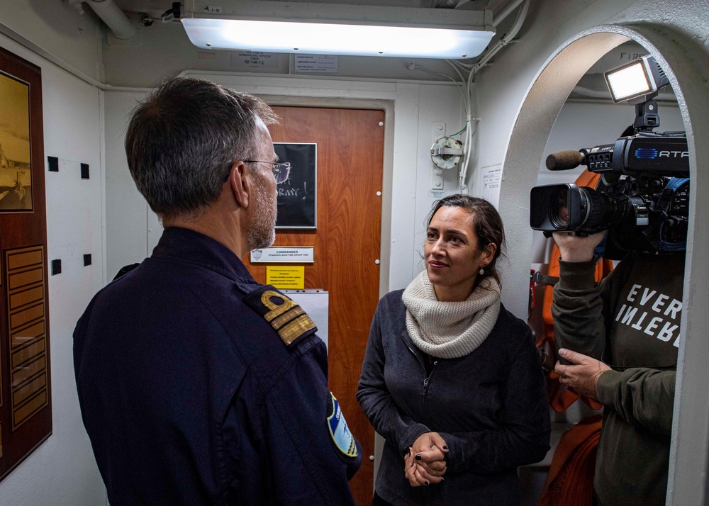 Portuguese Navy Cmdr. Monteiro DaSilva Conducts a Media Interview