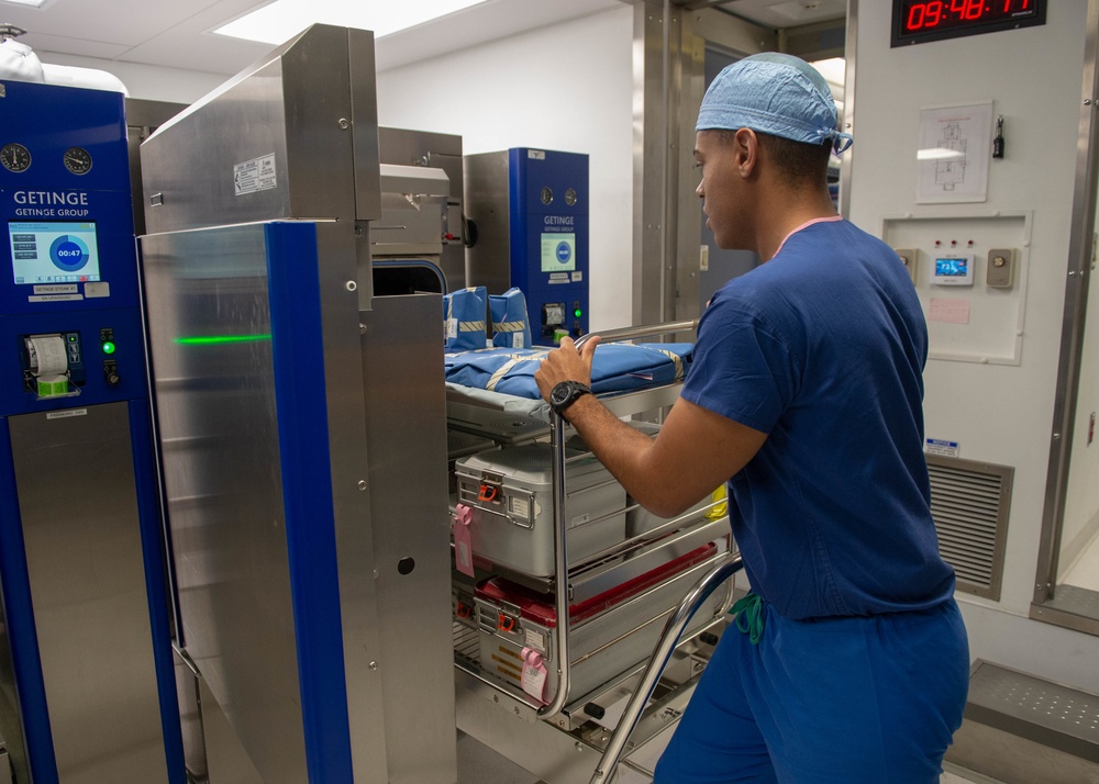 Corpsman Sterilizes Equipment