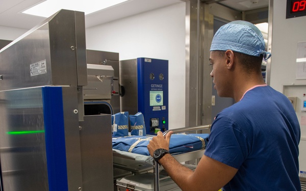 Corpsman Sterilizes Equipment