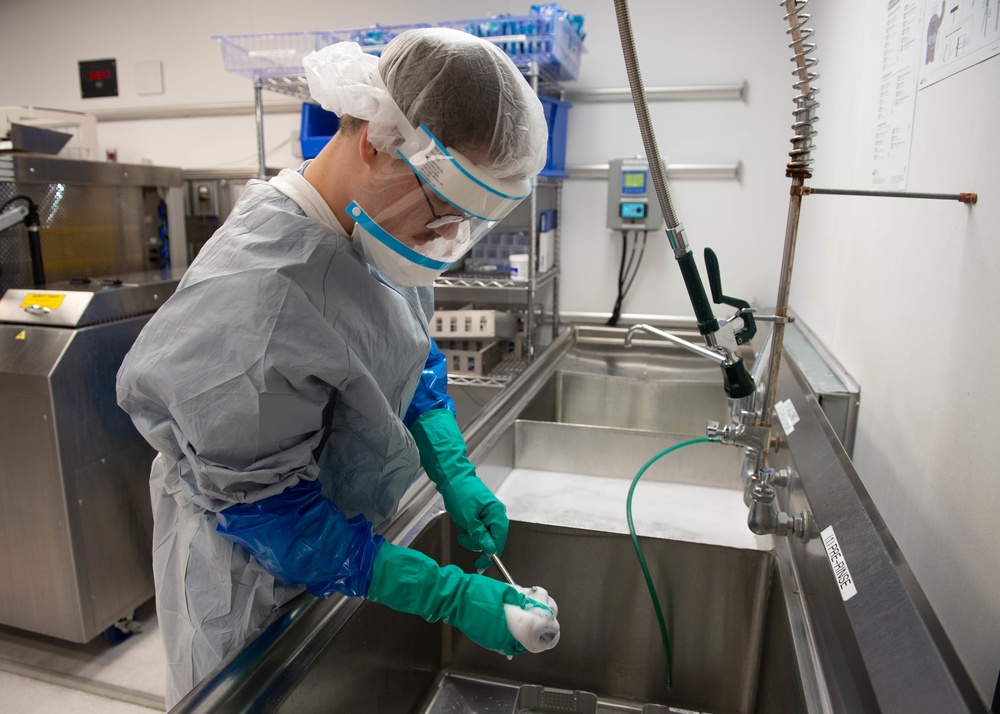 Corpsman Sterilizes Equipment