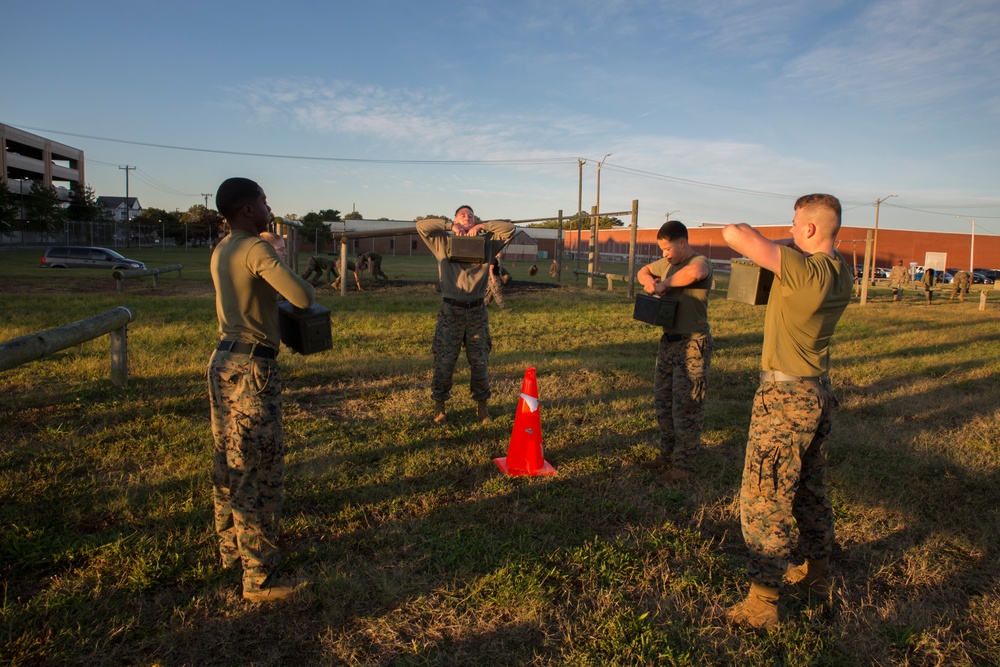 NCO's with Headquarters and Service Battalion organize Physical Training