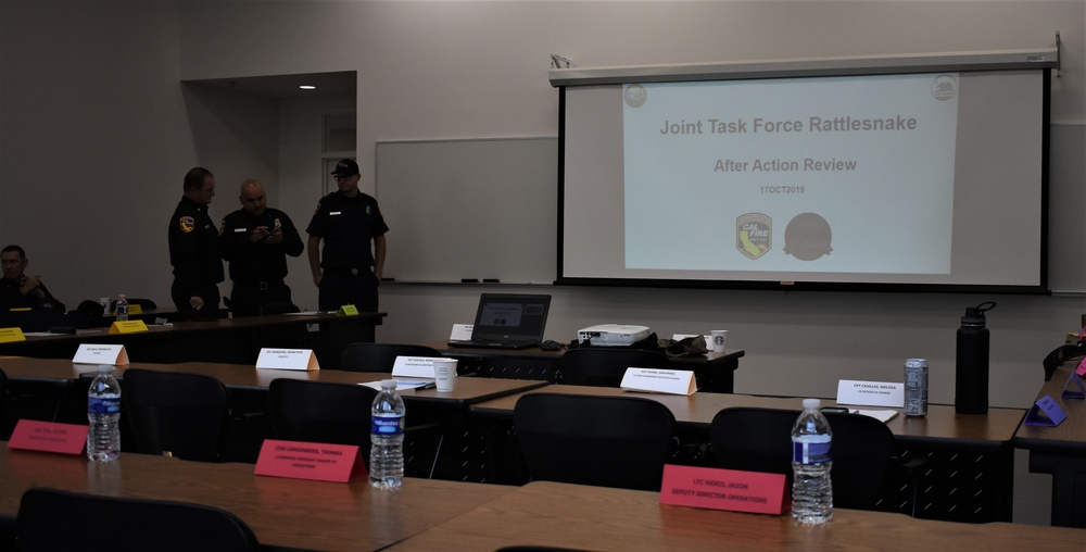 Joint Task Force Rattlesnake evaluates mission progress with CAL FIRE