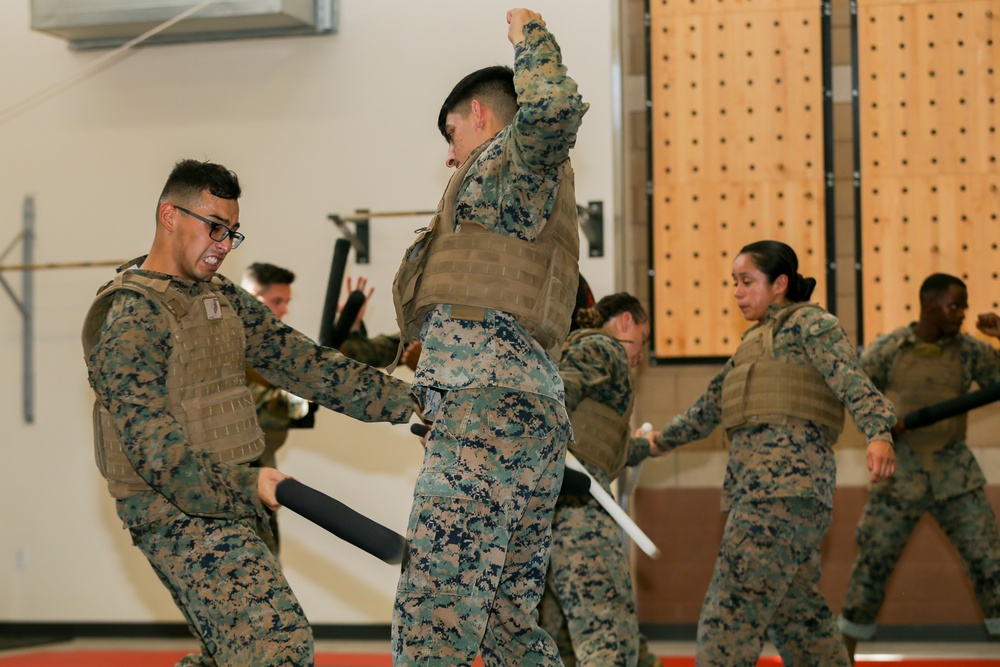 Marines learn about weapons of opportunity during a Martial Arts Instructors course