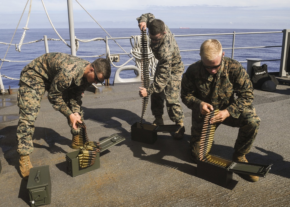 USS Germantown (LSD 42) .50-cailber machine gun shoot