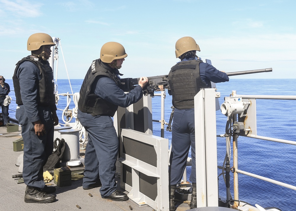 USS Germantown (LSD 42) .50-cailber machine gun shoot