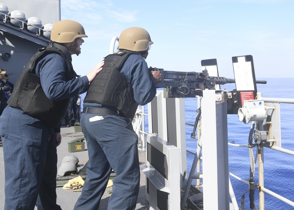 USS Germantown (LSD 42) .50-cailber machine gun shoot