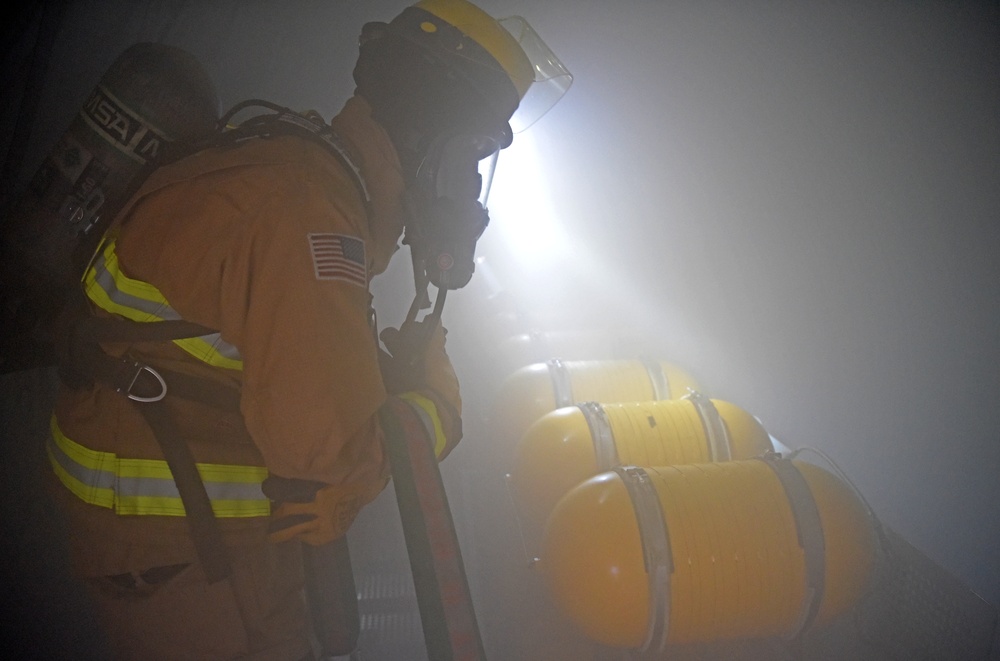 100th CES firefighters execute KC-135 familiarization training