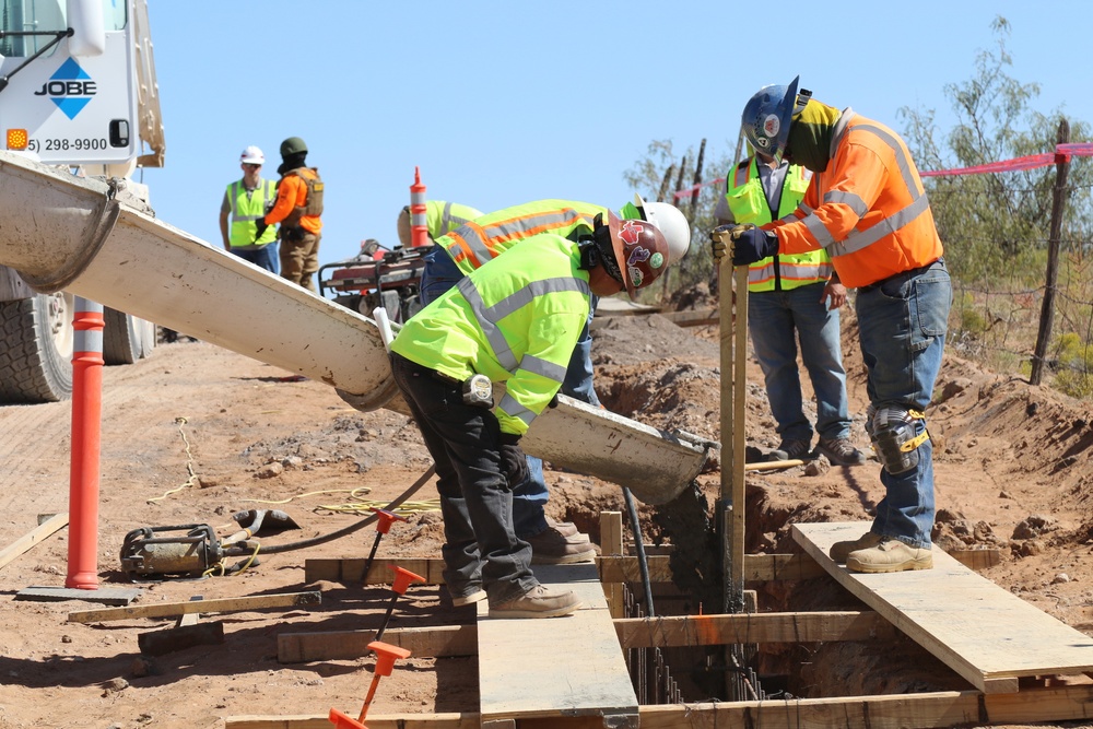 Task Force Barrier continues work constructing barrier panels at El Paso 46 mile project