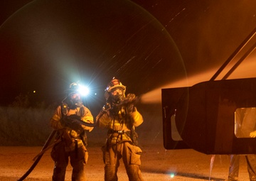 U.S. Army Reserve Firefighters Cool Autumn Flames