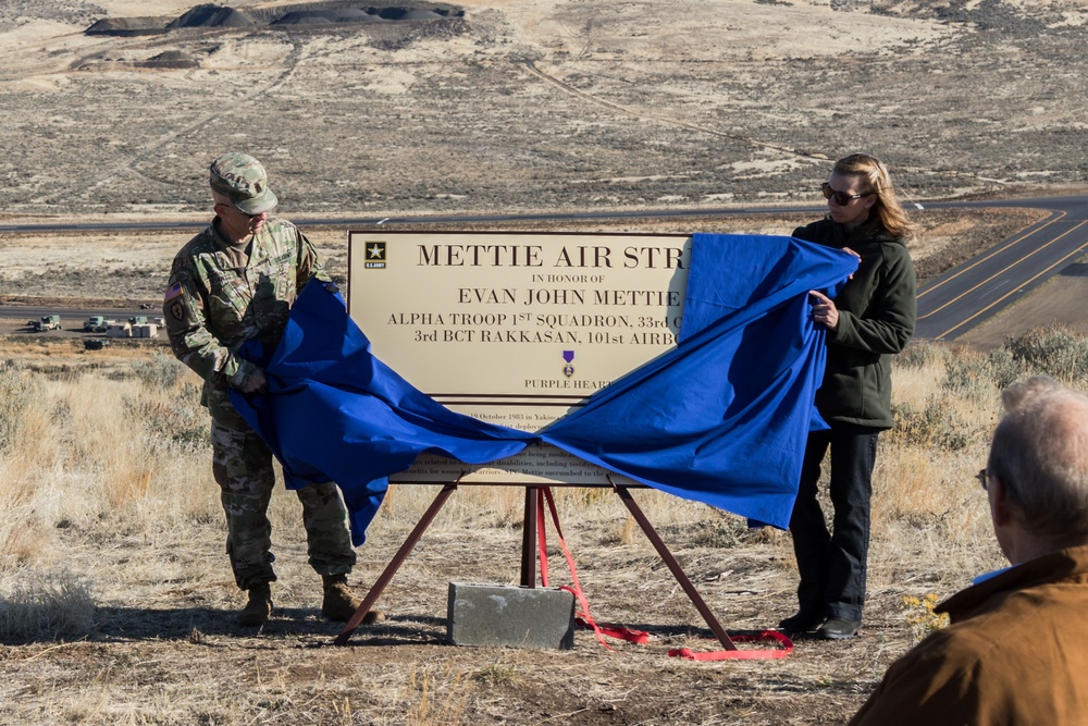 Mettie Airstrip Dedication Honors Yakima Purple Heart Recipient