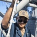 USS Makin Island Quartermasters Hoist Flags