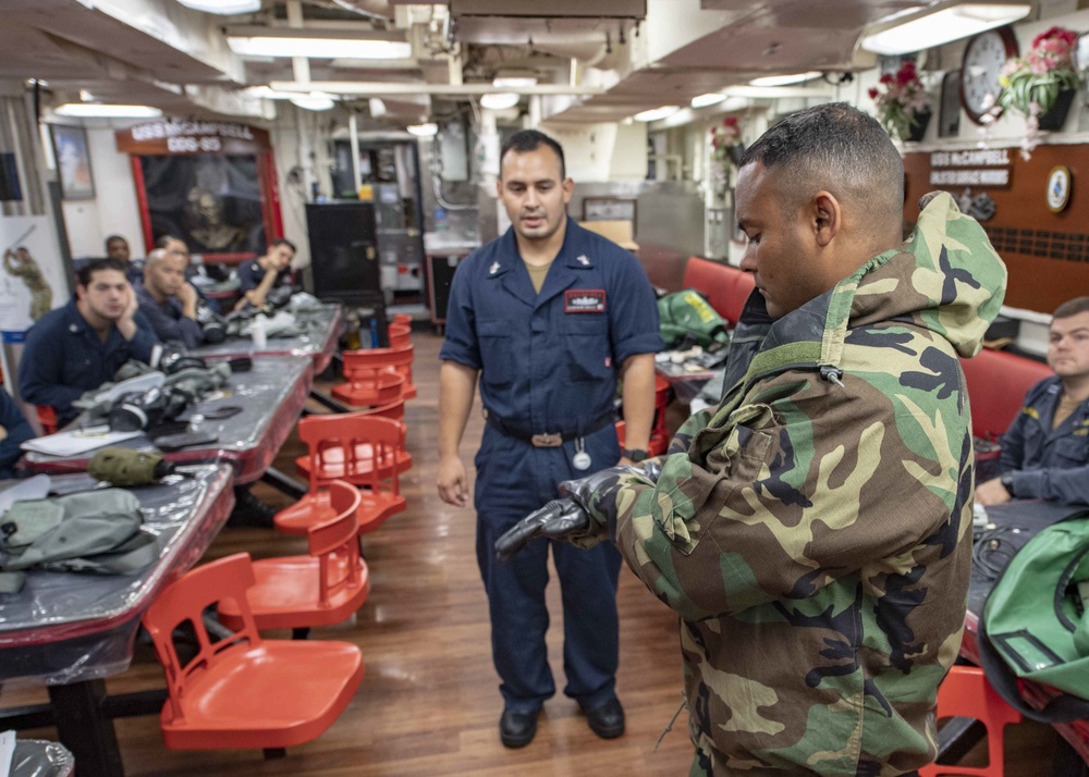 USS McCampbell Chemical, Biological, Radiological, Nuclear, and Explosive materials (CBRN-E) Training