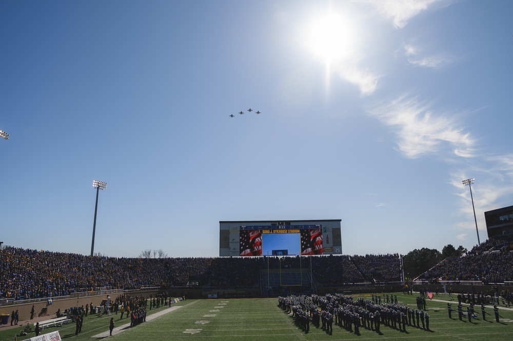 114th Fighter Wings flyover during South Dakota State game