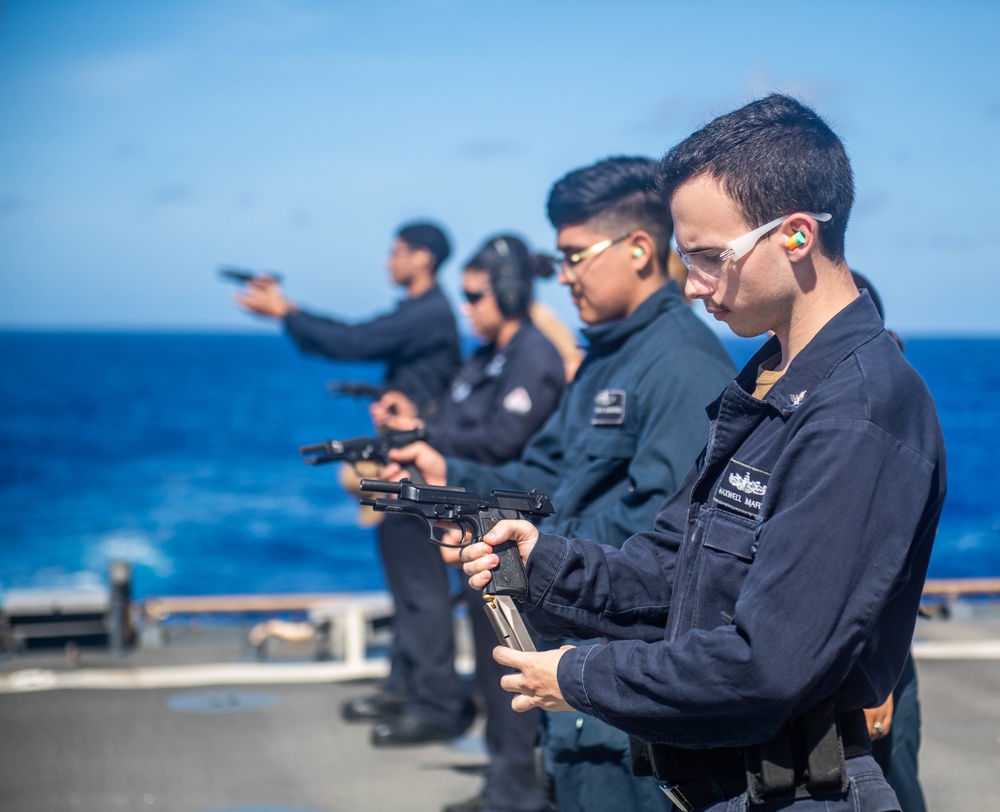 USS Harpers Ferry Conducts Small Arms Gun Shoot USS Harpers Ferry Conducts Small Arms Gun Shoot
