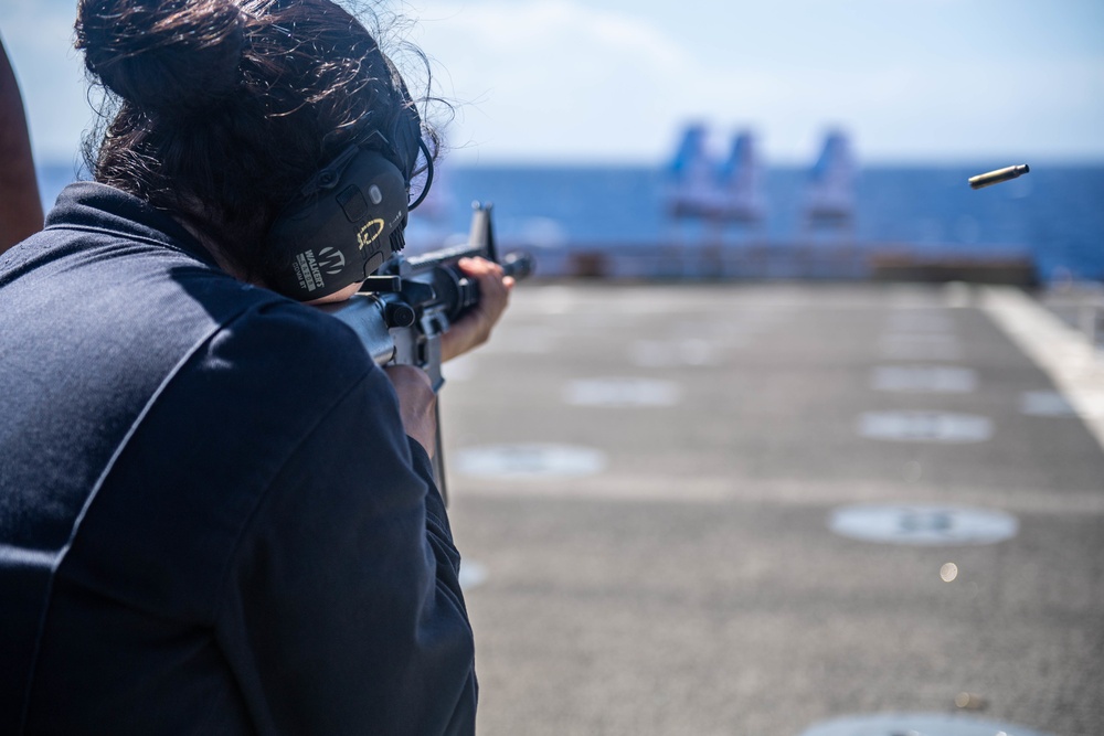 USS Harpers Ferry Conducts Small Arms Gun Shoot USS Harpers Ferry Conducts Small Arms Gun Shoot