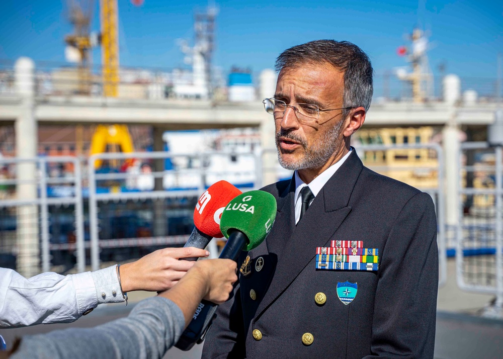 Portuguese Navy Cmdr. Monteir DaSilva Conducts an Interview