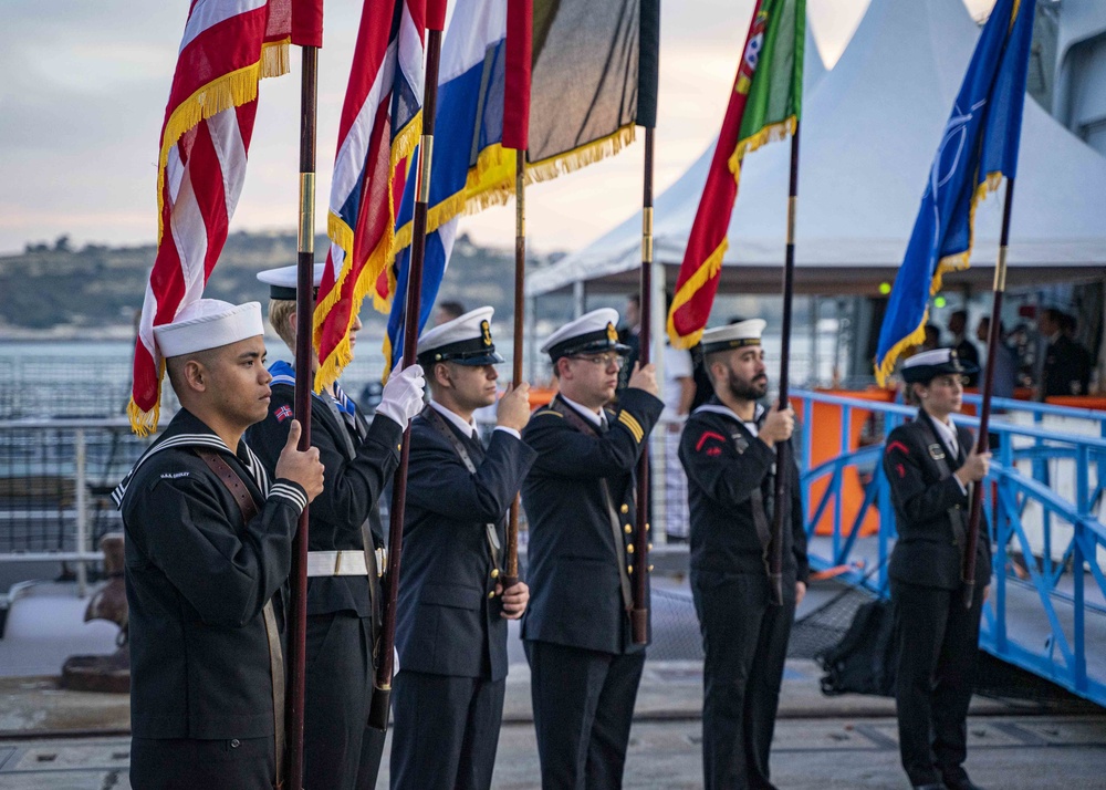 Allied Nations Sailors Conduct Color Guard Detail