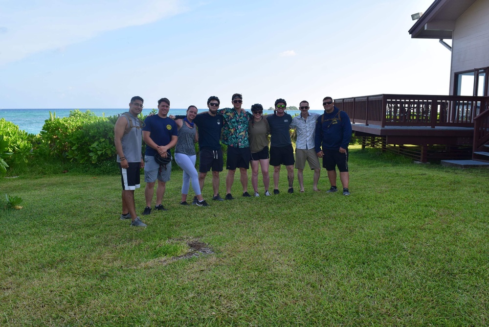 NMCB-5’s Detachment Diego Garcia participate in an MWR 24-mile bike ride