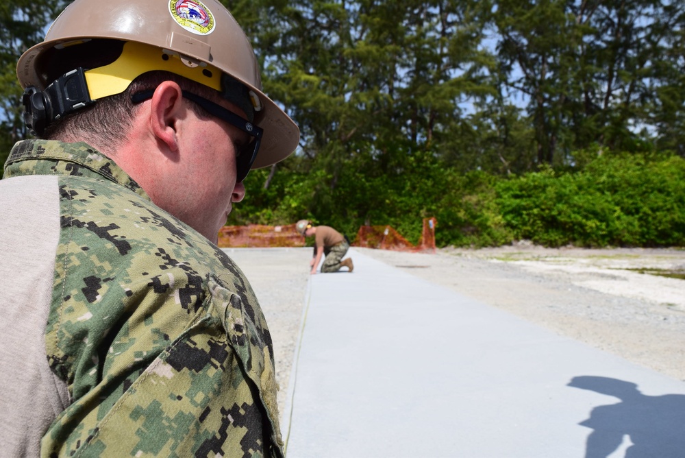 NMCB-5’s Detachment Diego Garcia set up for a project requested by the U.S. Air Force